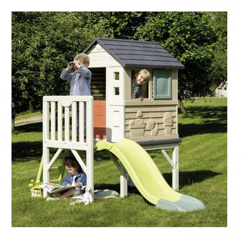 Къща за игра Smoby с пързалка, 98x110x127cm